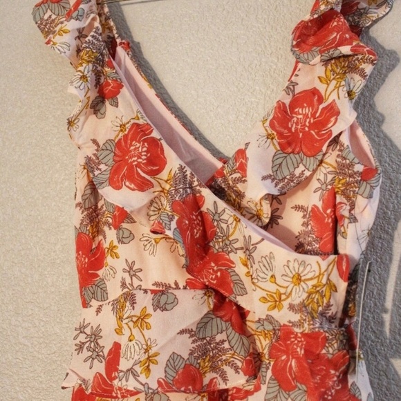 Fleur-Evermore Blush Pink Floral Ruffled Dress NWT - Picture 5 of 8